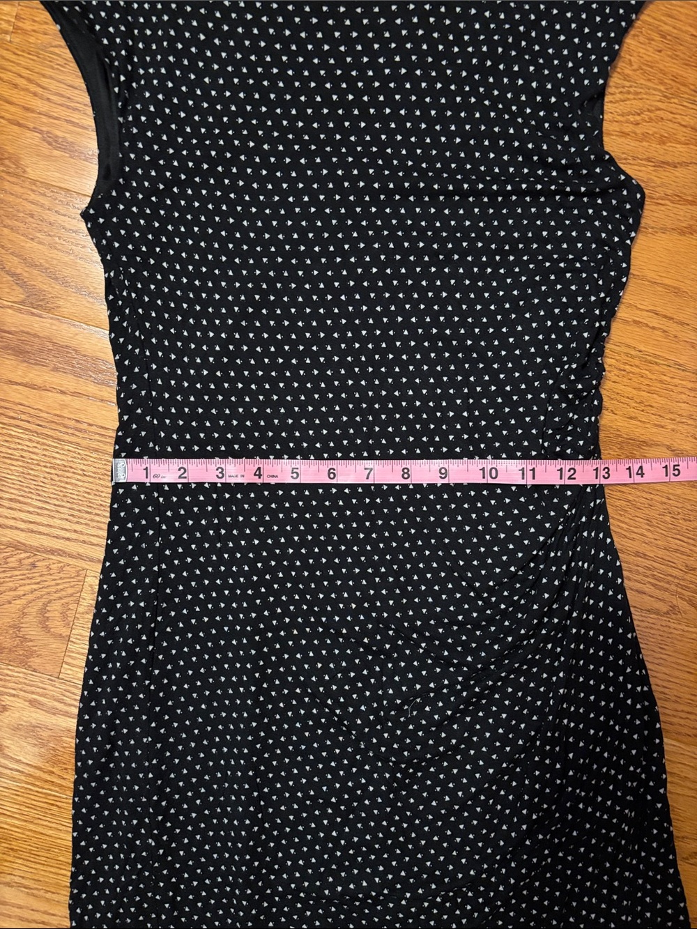 Ann Taylor Loft Small Petite Sleeveless Mini Dress Black White Geometric Stretch - Picture 13 of 14